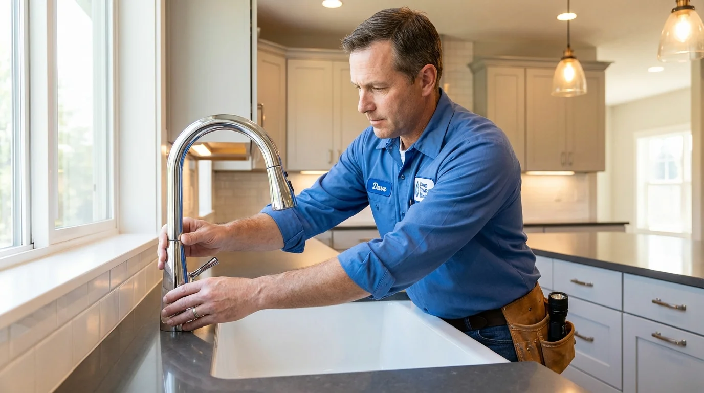 Kitchen faucet installation by Johns Plumbing LLC in Lexington Park